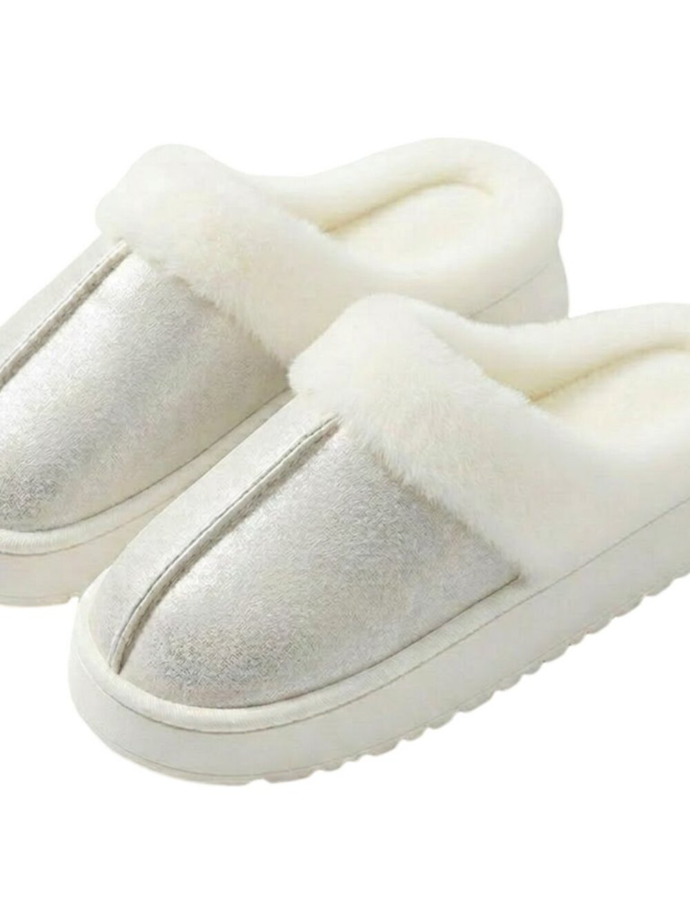 Unisex  Faux Fur Lined Slip-On SlippersCozy Warm Winter House Shoes